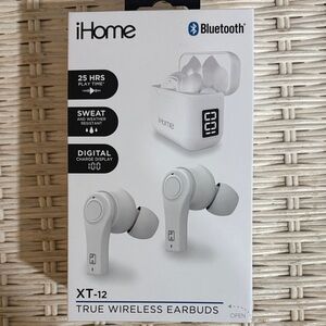 iHome Bluetooth White Wireless Earbuds